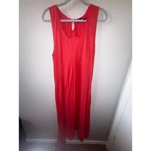 Westbound Dress Womens L Hot Pink Maxi Sleeveless Cotton‎ Boho Chic Minimalist